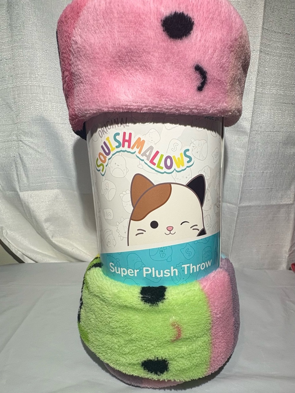 Squishmallows Super Plush Throw Blanket - Pink, Green
